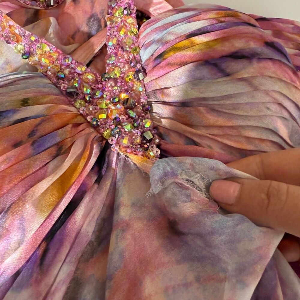 La Femme Y2K fairy pink beaded prom dress Size 2 Fairycore Prom Flowy Maxi dress - Picture 9 of 10